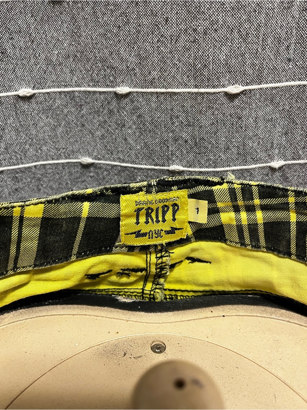 Tripp NYC Yellow Plaid Rocker Skinny Jeans - Picture 5 of 6